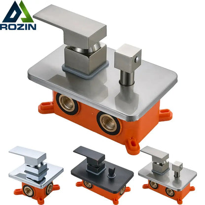 Modern brushed brass and orange shower mixer valve bathroom faucet