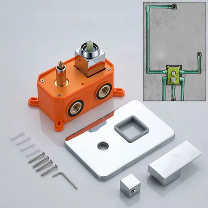 Modern brushed brass and orange shower mixer valve bathroom faucet