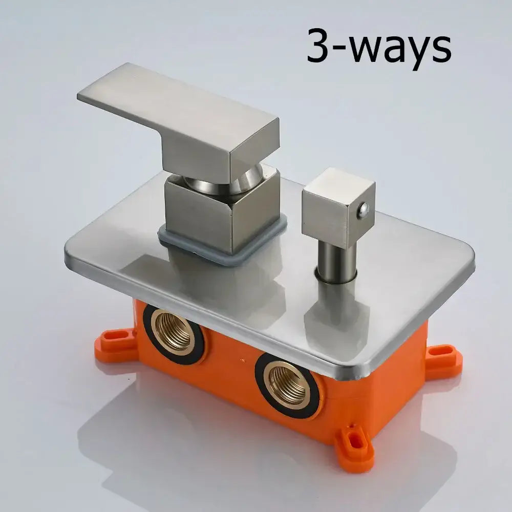 Modern brushed brass and orange shower mixer valve bathroom faucet
