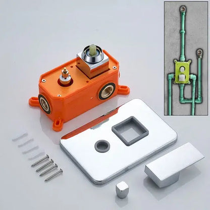 Modern brushed brass and orange shower mixer valve bathroom faucet