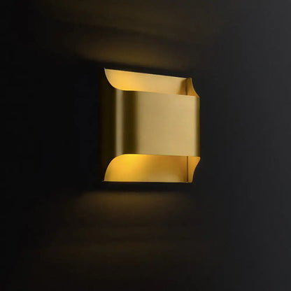 Modern brushed brass flush wall sconce stairwell geometric light