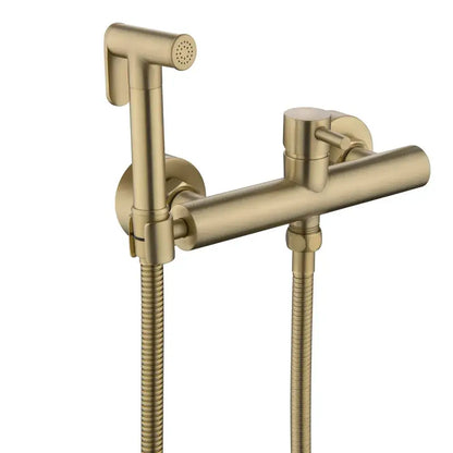 Modern brushed brass hand held bidet sprayer kit bathroom faucet