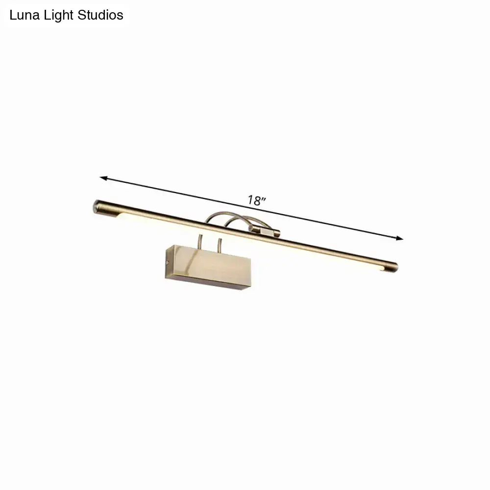 Modern brushed brass led wall light bathroom sconce