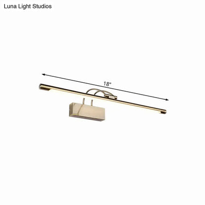 Modern brushed brass led wall light bathroom sconce