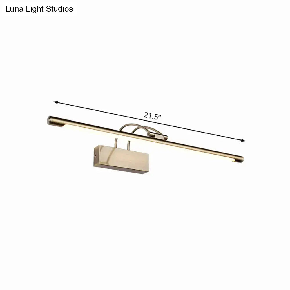 Modern brushed brass led wall light bathroom sconce