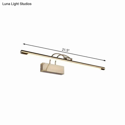 Modern brushed brass led wall light bathroom sconce