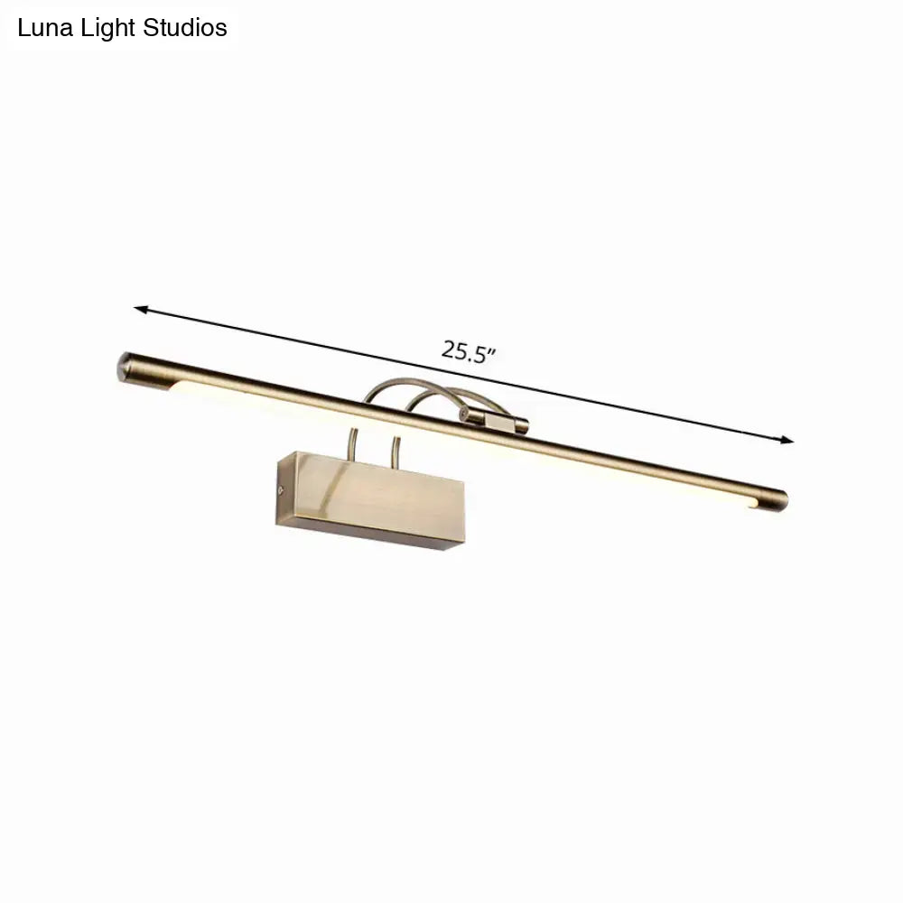 Modern brushed brass led wall light bathroom sconce