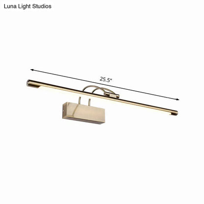 Modern brushed brass led wall light bathroom sconce