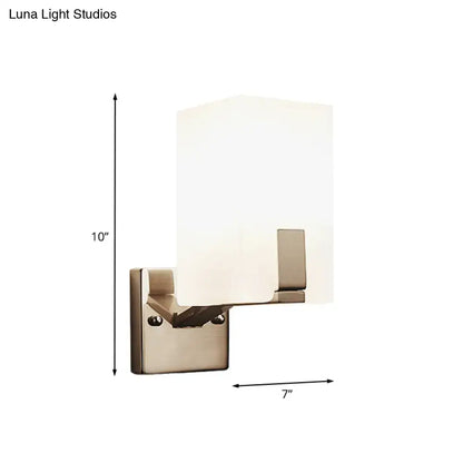 Modern brushed brass wall sconce bedroom frosted glass light type