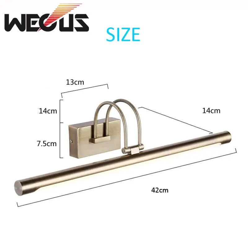 Modern brushed bronze led vanity light bathroom mirror lamp