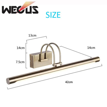 Modern brushed bronze led vanity light bathroom mirror lamp