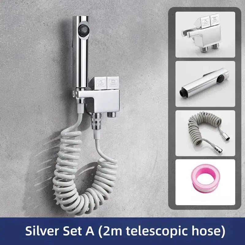 Modern brushed copper bidet spray gun set bathroom handheld sprayer