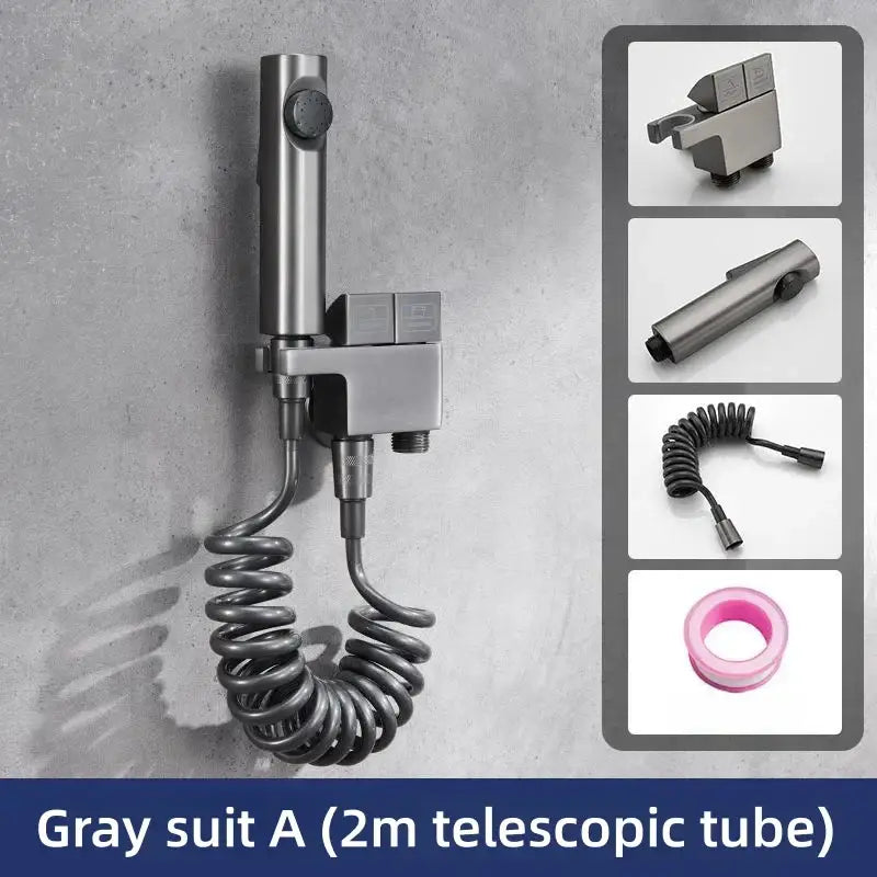 Modern brushed copper bidet spray gun set bathroom handheld sprayer