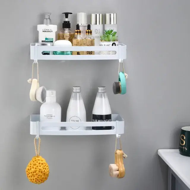 Modern brushed gold aluminum corner shelf bathroom shampoo holder