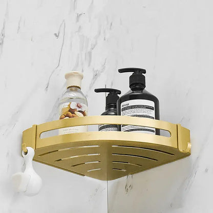 Modern brushed gold aluminum corner shelf bathroom shampoo holder