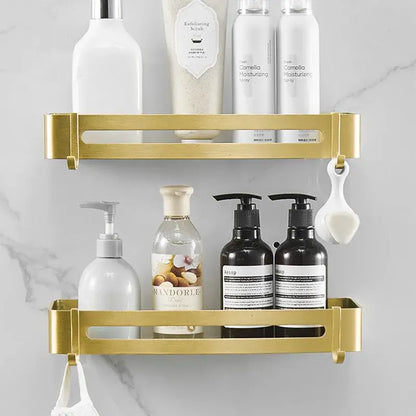 Modern brushed gold aluminum corner shelf bathroom shampoo holder