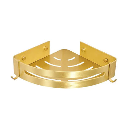 Modern brushed gold aluminum corner shelf bathroom shampoo holder