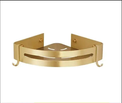 Modern brushed gold aluminum corner shelf bathroom shampoo holder