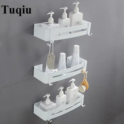 Modern brushed gold aluminum corner shelf bathroom shampoo holder