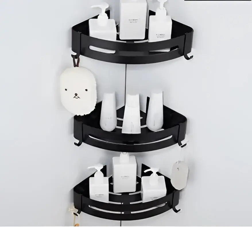 Modern brushed gold aluminum corner shelf bathroom shampoo holder