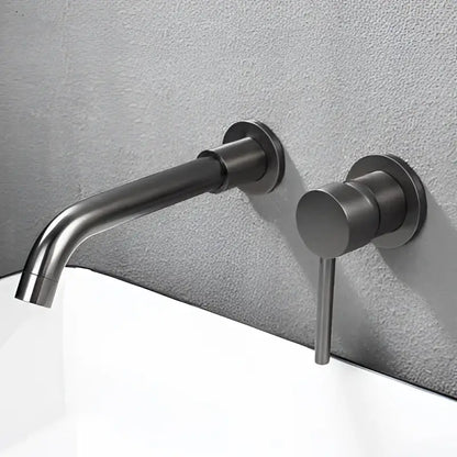 Modern brushed gold and black basin faucet set for bathroom sink