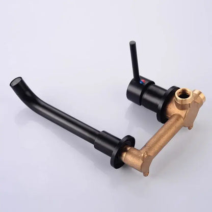 Modern brushed gold and black basin faucet set for bathroom sink