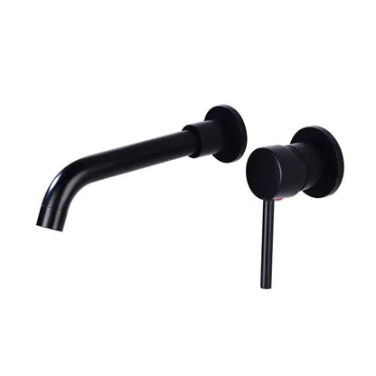 Modern brushed gold and black basin faucet set for bathroom sink
