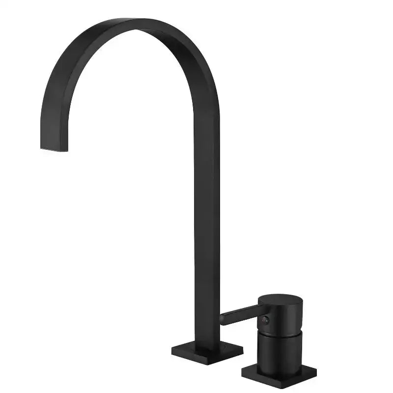 Modern brushed gold basin faucet bathroom arched sink tap