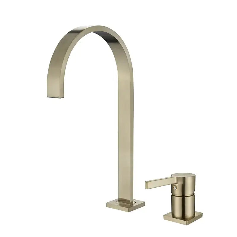 Modern brushed gold basin faucet bathroom arched sink tap