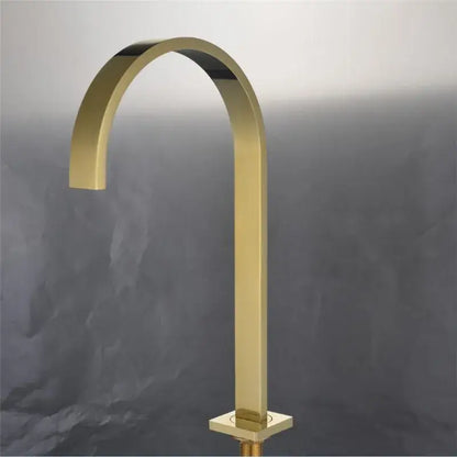 Modern brushed gold basin faucet bathroom arched sink tap