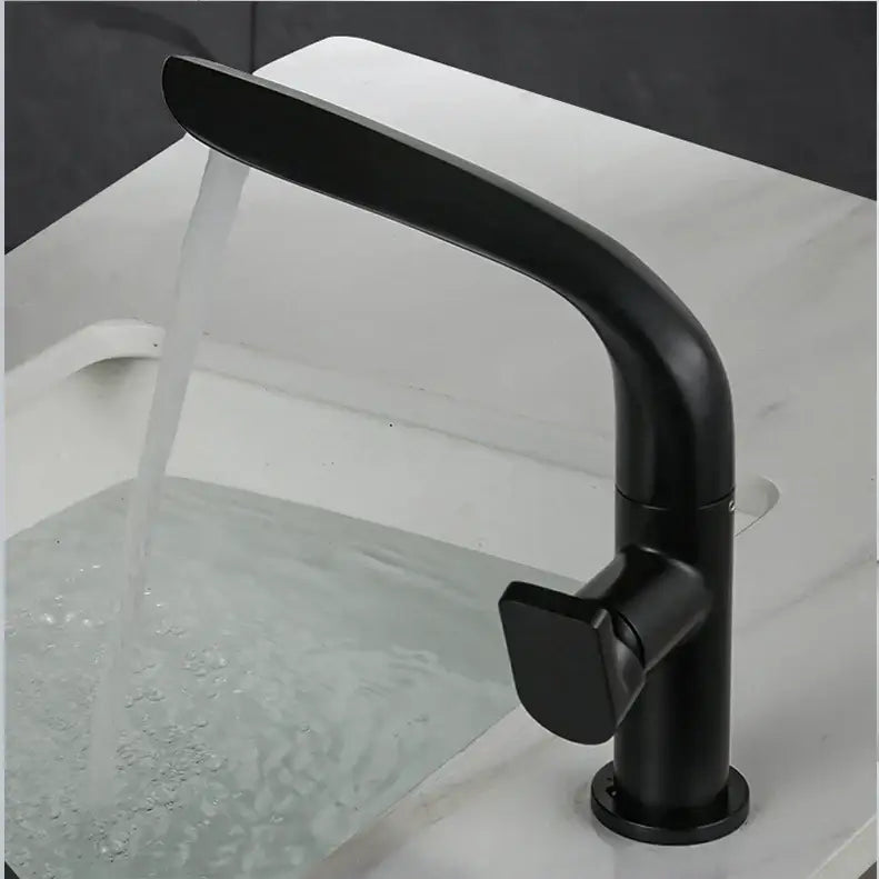 Modern brushed gold basin faucet bathroom high arc mixer tap