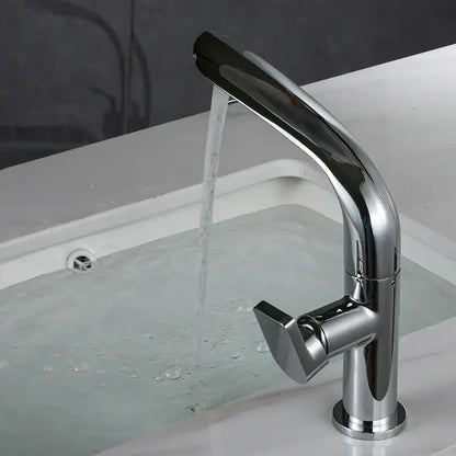 Modern brushed gold basin faucet bathroom high arc mixer tap