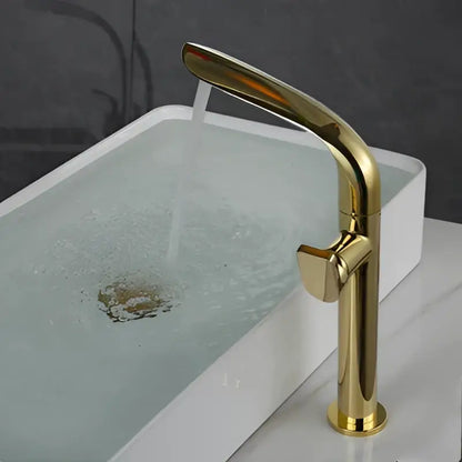 Modern brushed gold basin faucet bathroom high arc mixer tap