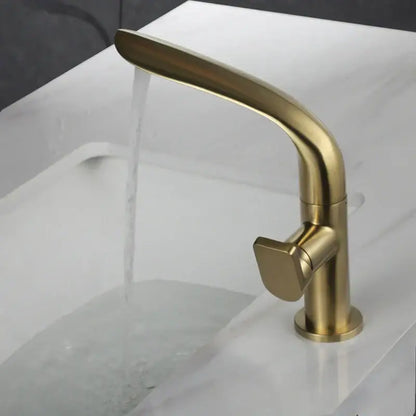 Modern brushed gold basin faucet bathroom high arc mixer tap