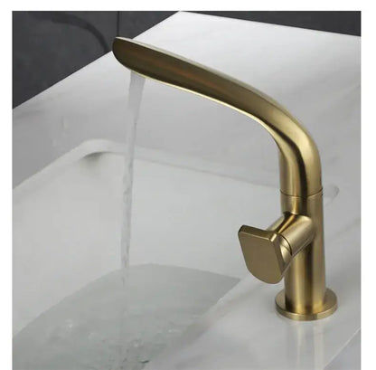 Modern brushed gold basin faucet bathroom high arc mixer tap