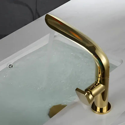 Modern brushed gold basin faucet bathroom high arc mixer tap