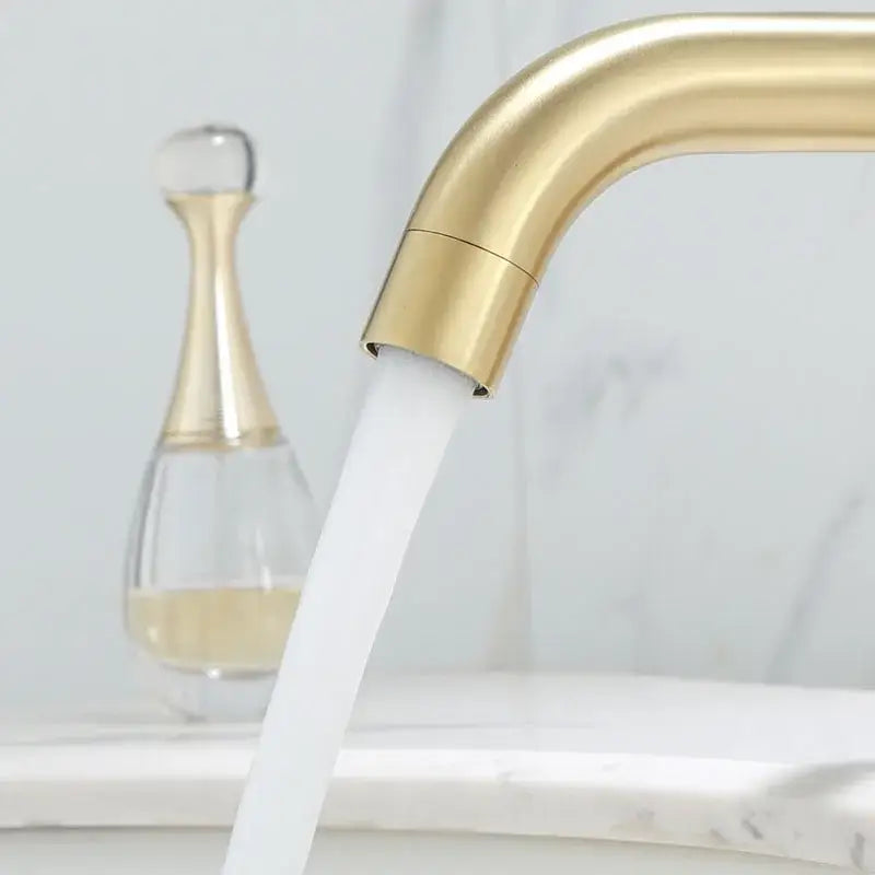 Modern brushed gold basin faucet bathroom mixer tap