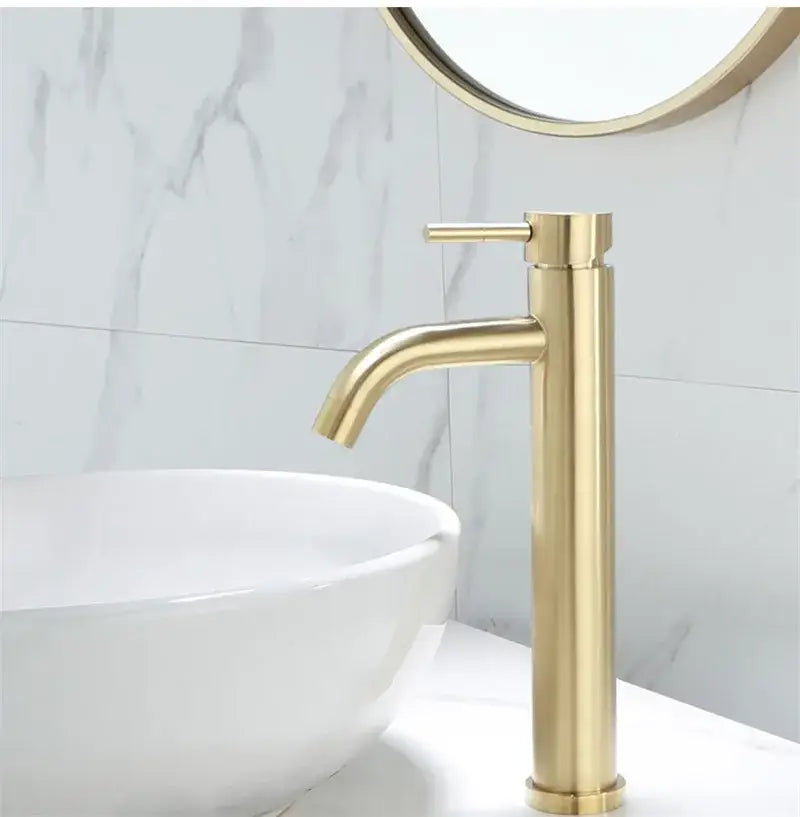 Modern brushed gold basin faucet bathroom mixer tap
