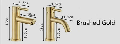 Modern brushed gold basin faucet bathroom single handle mixer