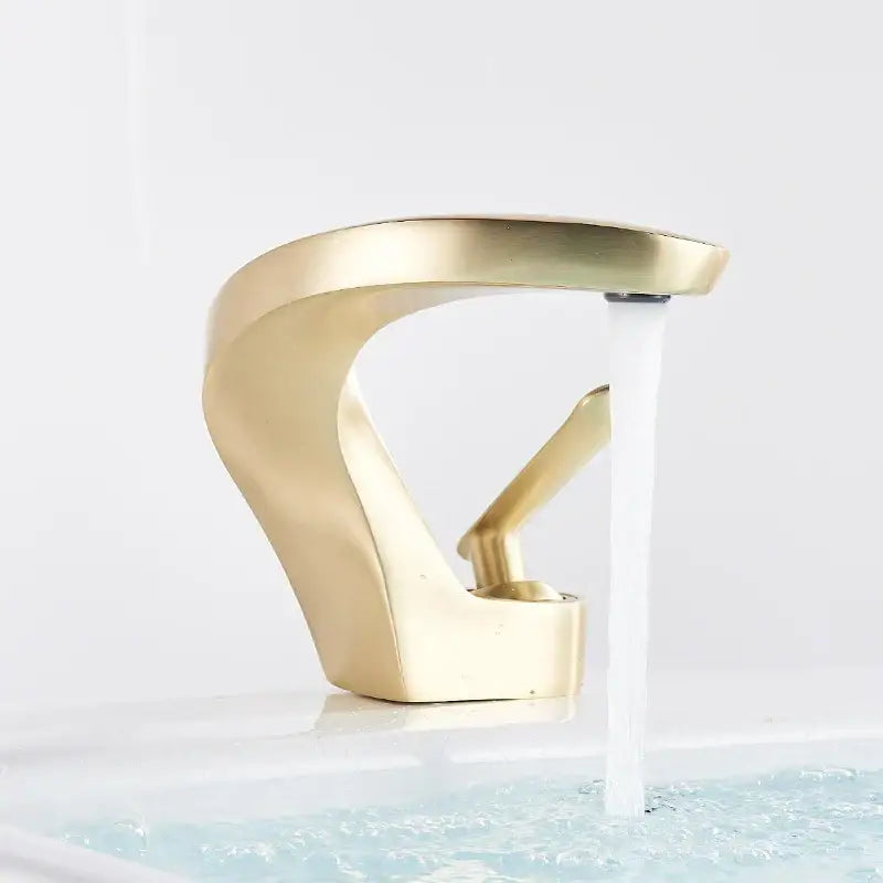 Modern brushed gold basin faucet bathroom single lever mixer tap