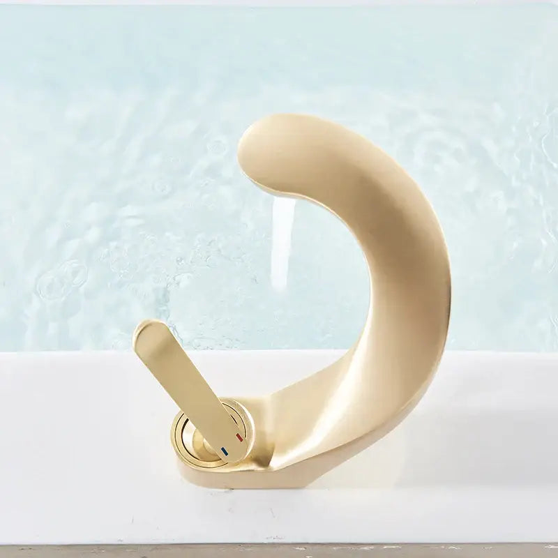 Modern brushed gold basin faucet bathroom single lever mixer tap