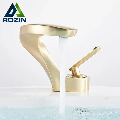 Modern brushed gold basin faucet bathroom single lever mixer tap