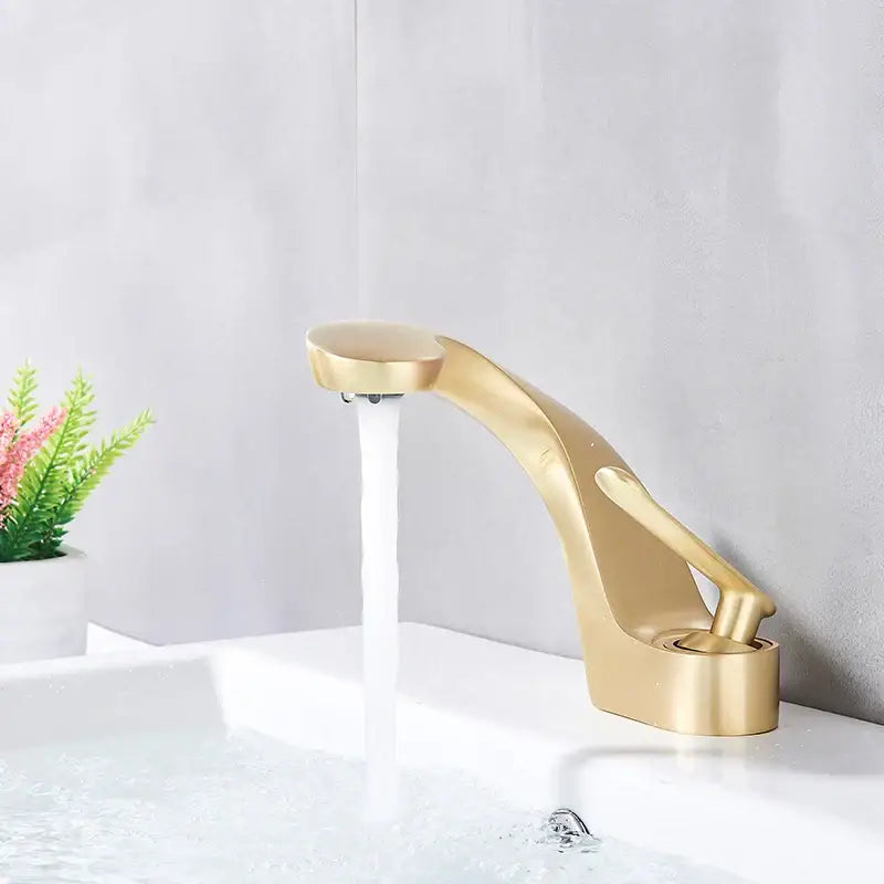 Modern brushed gold basin faucet bathroom single lever mixer tap