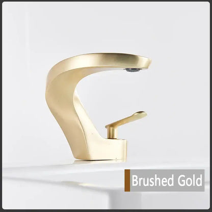 Modern brushed gold basin faucet bathroom single lever mixer tap