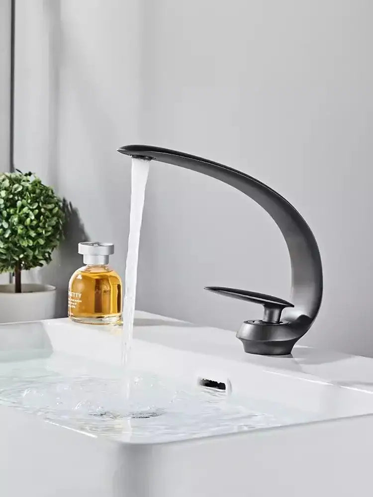 Modern brushed gold basin faucet bathroom sink fixture