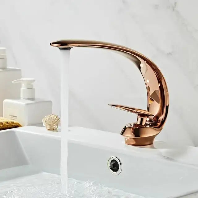 Modern brushed gold basin faucet bathroom sink fixture