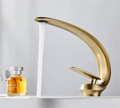 Modern brushed gold basin faucet bathroom sink fixture