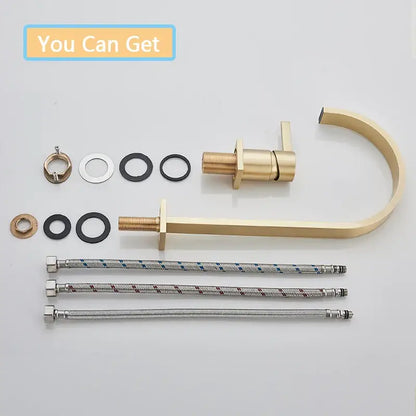 Modern brushed gold basin faucet bathroom sink mixer tap