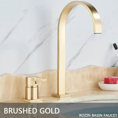 Modern brushed gold basin faucet bathroom sink mixer tap