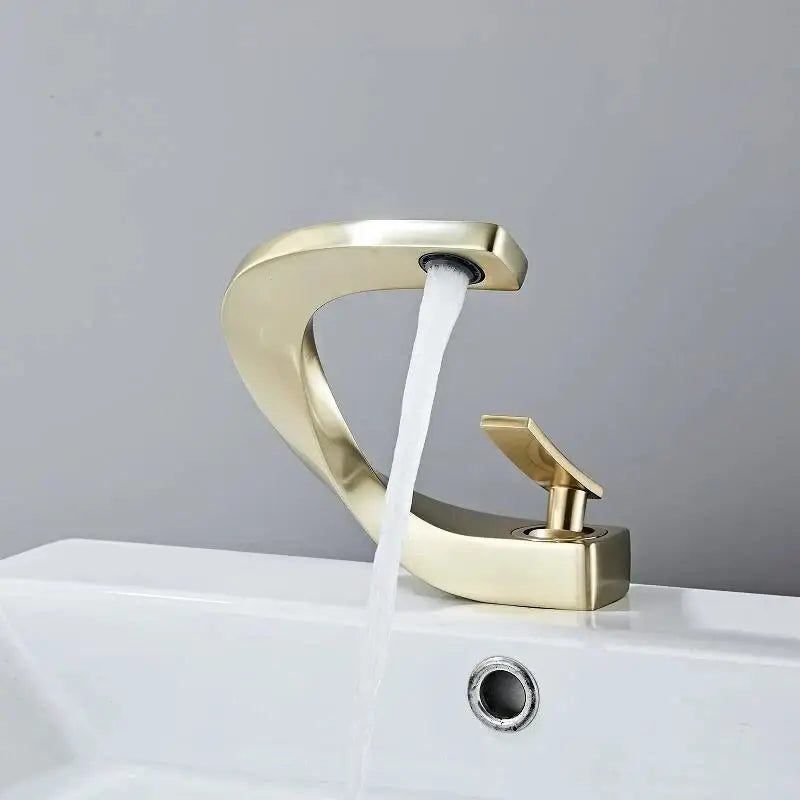Modern brushed gold basin faucet bathroom sink mixer tap